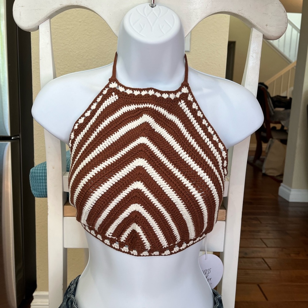 NWT S/M Princess Polly crocheted crop top
